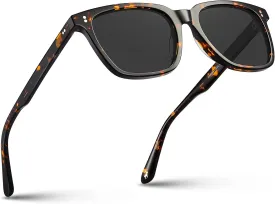 CARFIA Acetate Polarized Sunglasses for Men UV400 Protection Classic Retro Square Shades Driving Glasses