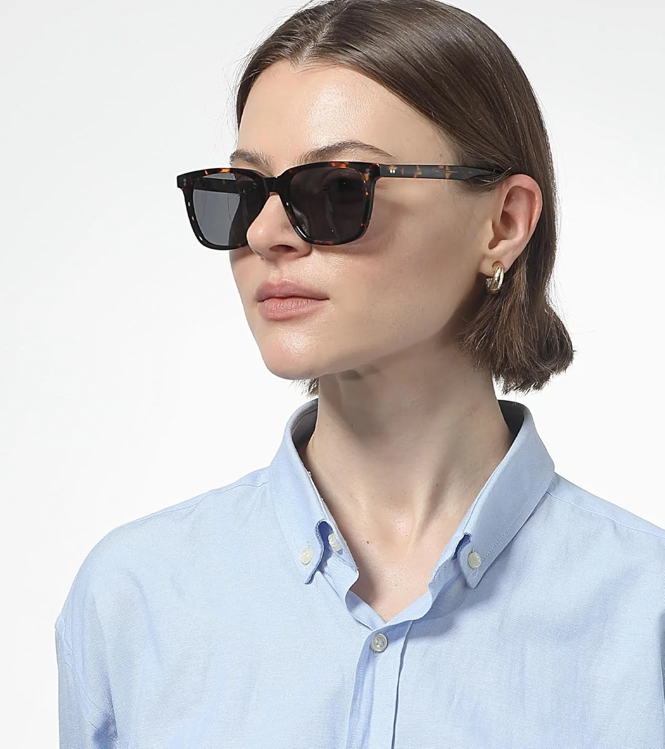 CARFIA Acetate Polarized Sunglasses for Men UV400 Protection Classic Retro Square Shades Driving Glasses