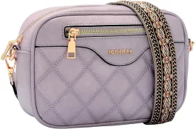 Crossbody Bags for Women, Vegan Leather Shoulder Handbags Rhombus Quilted Small Purses for Women with Wide Strap