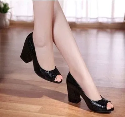 Genuine Leather Open Toe Summer Women High Heel