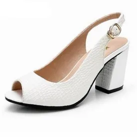Genuine Leather Open Toe Summer Women High Heel