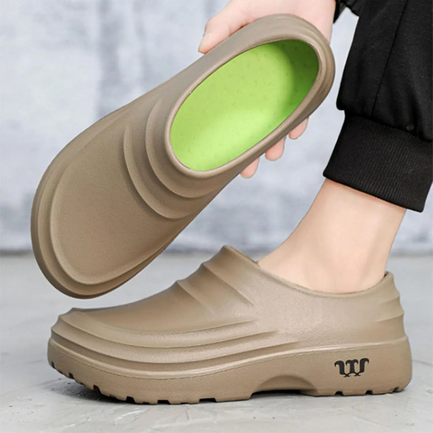 Mens Chef Work Shoes, Non Slip Oil Resistant Clogs Work Shoes, Kitchen Waterproof Nursing Safety Shoes