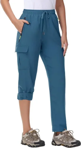 Women's Hiking Cargo Pants Quick Dry Lightweight Water Resistant UPF 50 Travel Athletic Pants with Zipper Pockets