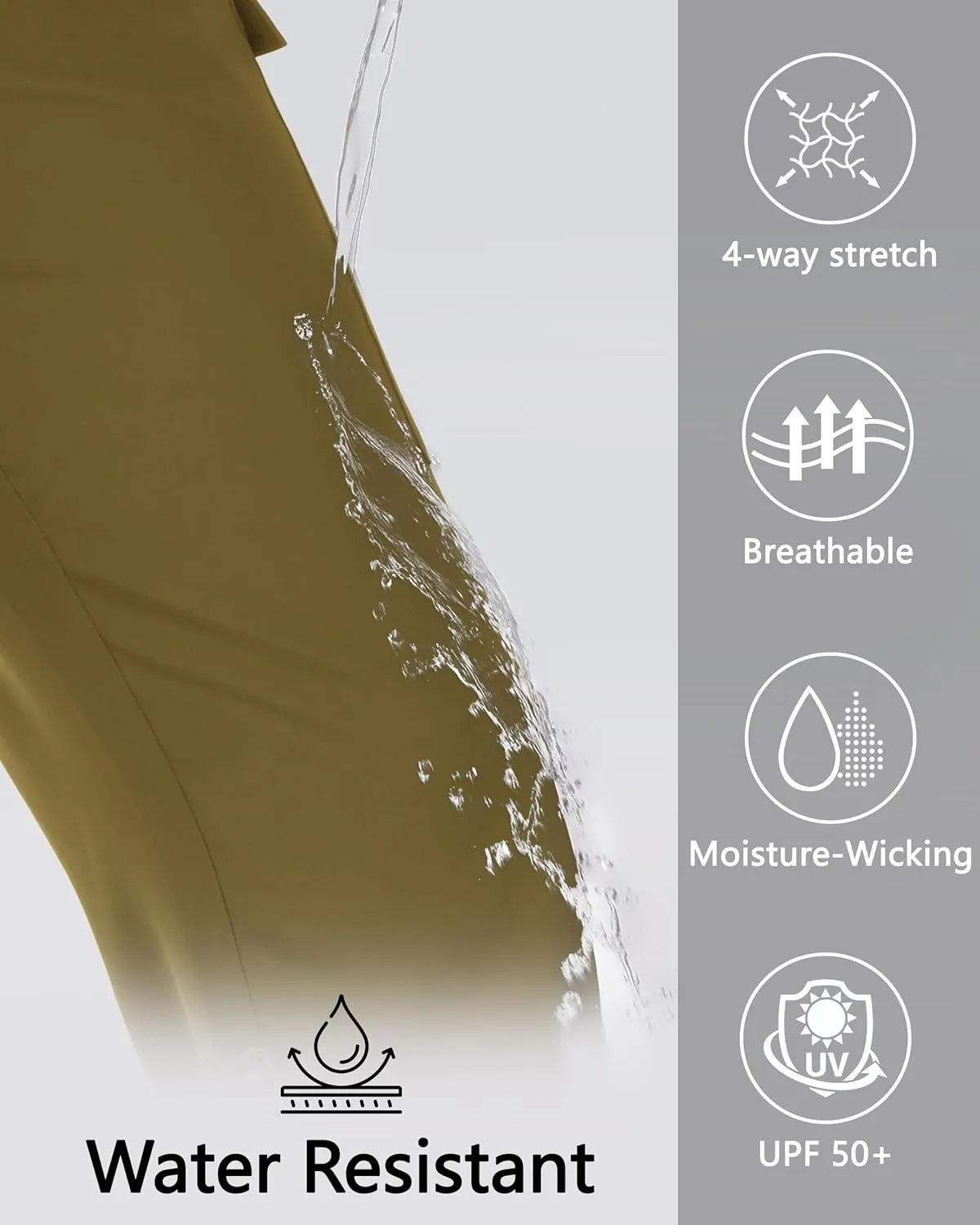 Women's Hiking Cargo Pants Quick Dry Lightweight Water Resistant UPF 50 Travel Athletic Pants with Zipper Pockets